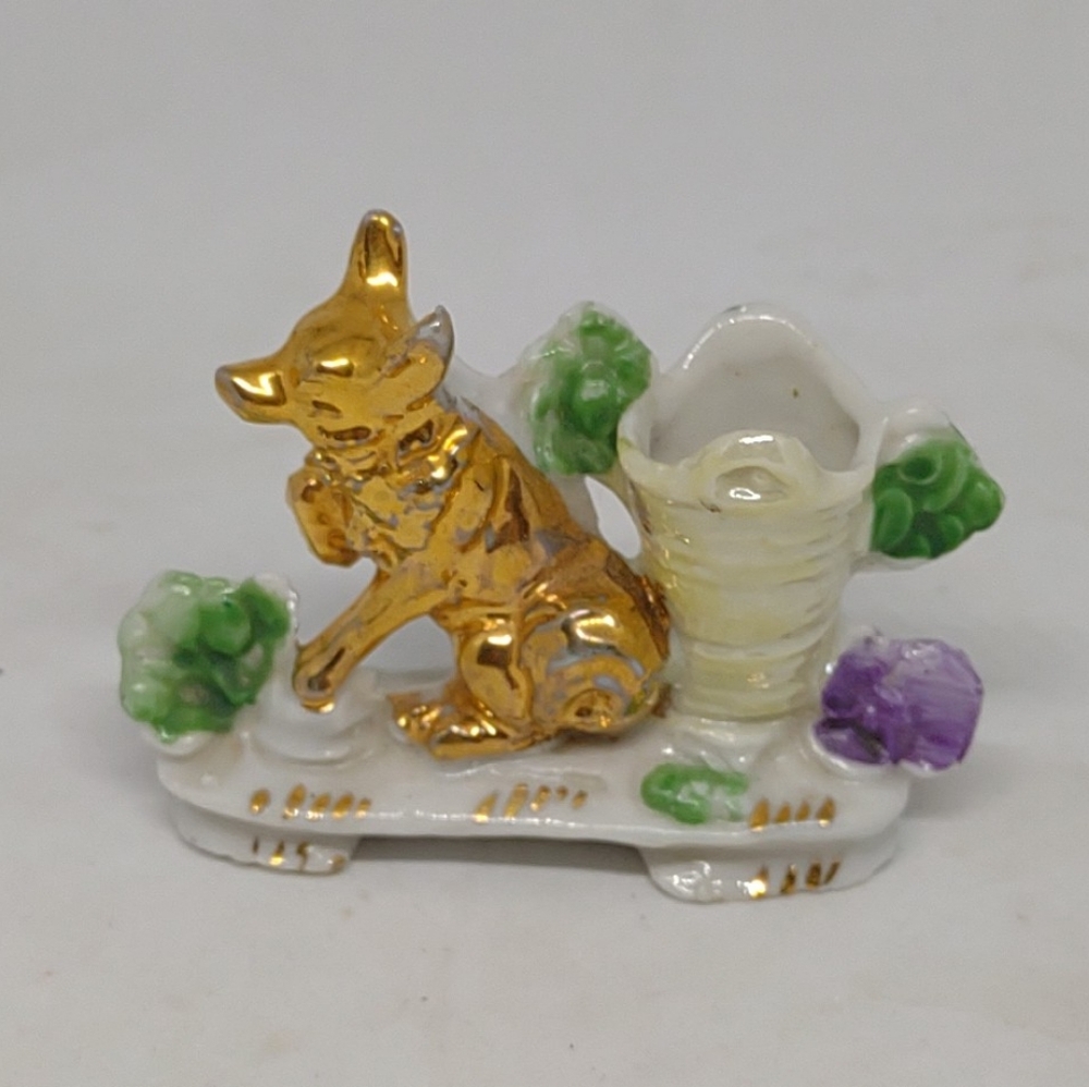 Vintage Porcelain Whimsical Figurines marked Germany #2734 2 1/2"l x 1 3/4"h